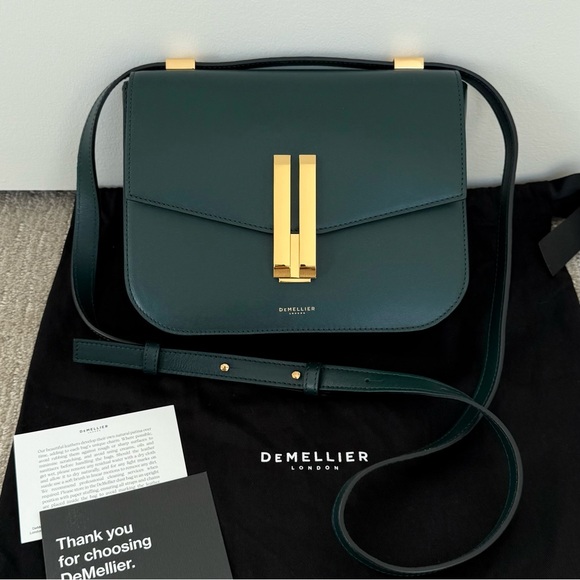 DeMellier AUTHENTIC! MEDIUM SIZE, NOT SMALL! Forest Green Crossbody/Shoulder Bag - Picture 2 of 16